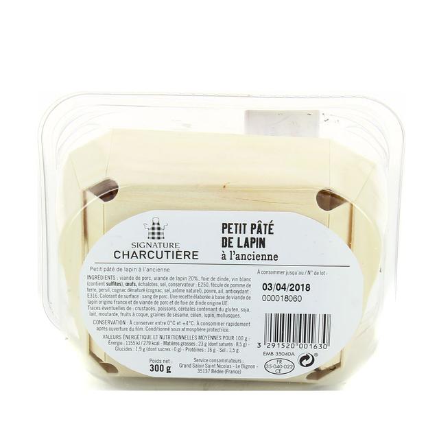3291520001630 - Signature Charcutière - Petit Pâté de Lapin à l'Ancienne
