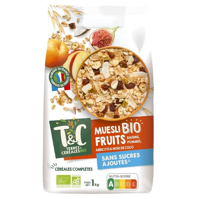 3421557501630 - Terres et Céréales Bio - Muesli aux fruits sans sucres ajoutés Bio