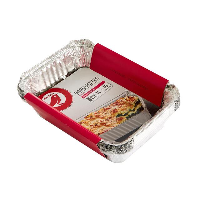 3245678142530 - Auchan - Barquettes plates en aluminium + couvercles 1l