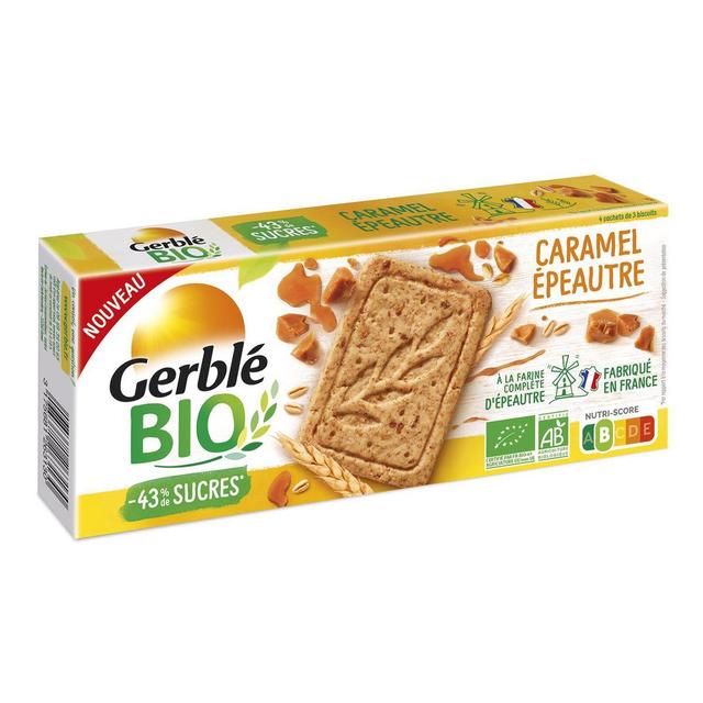 3175681263130 - Gerblé Bio - 12 Sablés Caramel Epeautre Bio -43% de sucres en moins
