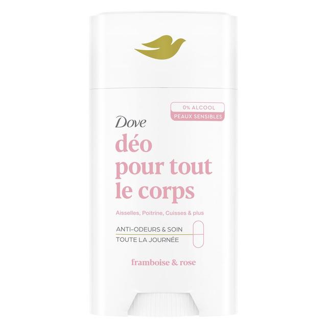 8720181594830 - Dove - Déodorant Stick Pour tout le Corps 0% Alcool Framboise et Rose