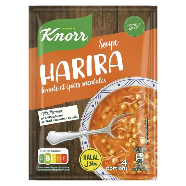 8720182884930 - Knorr - Soupe Harira Tomate et Epices Orientales déshydratée
