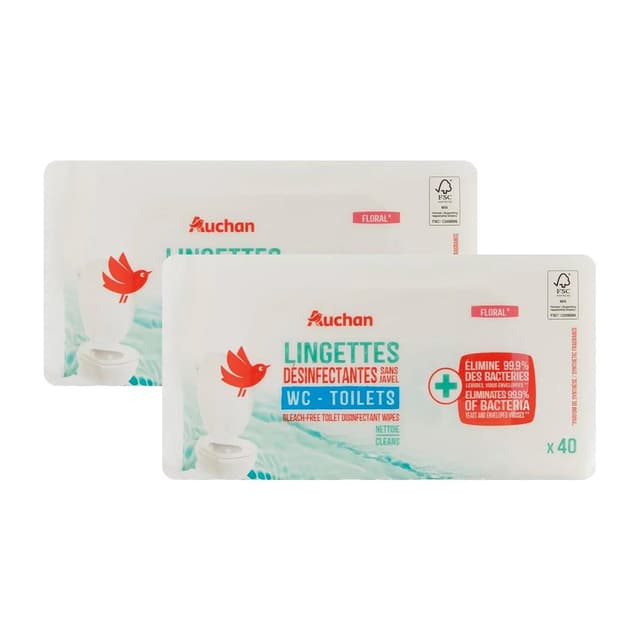2050000415630 - Auchan - Lingettes WC désinfectantes sans javel