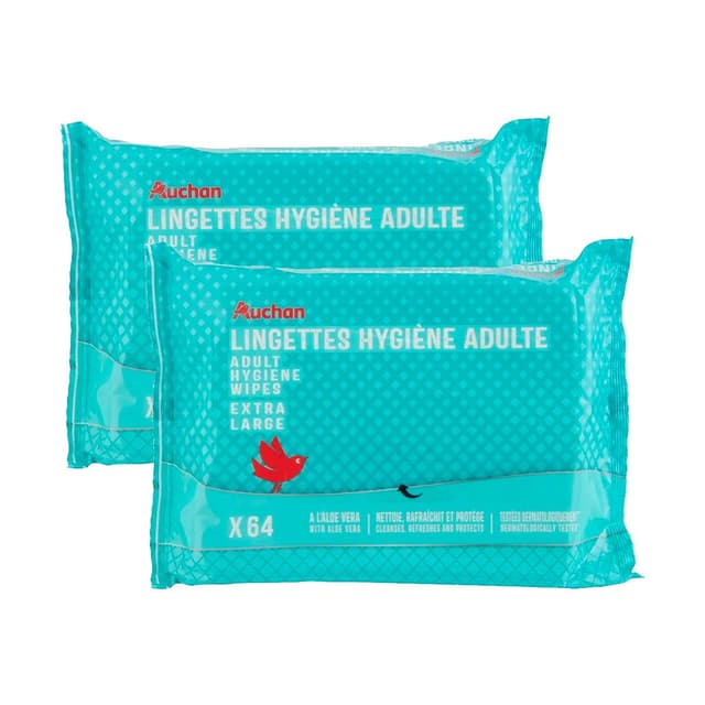 2050000416330 - Auchan - Lingettes hygiène adulte extra large 