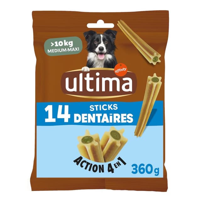 8410650609430 - Affinity - Ultima - 14 Sicks dentaires action 4 en 1 Friandise pour chien moyen et grand