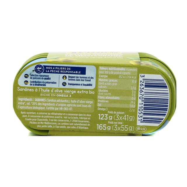 3263670110531 - Phare d'Eckmuhl - Petites sardines de méditerranée à l'huile d'olive vierge extra bio