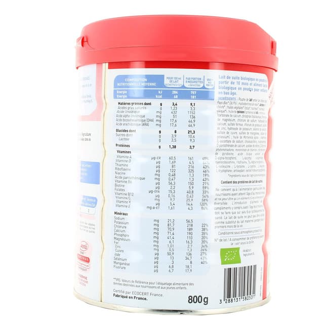 3288131580531 - Babybio - Lait de Croissance Caprea 3ème âge Bio au Lait de Chèvre en Poudre, Dès 10 Mois