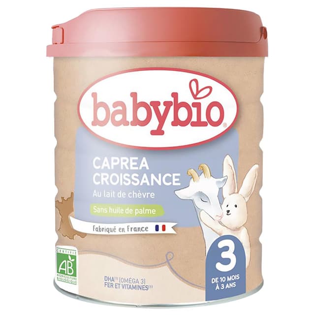 3288131580531 - Babybio - Lait de Croissance Caprea 3ème âge Bio au Lait de Chèvre en Poudre, Dès 10 Mois