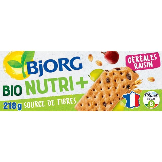 3229820780931 - Bjorg - Biscuit céréales et Raisins Nutri+