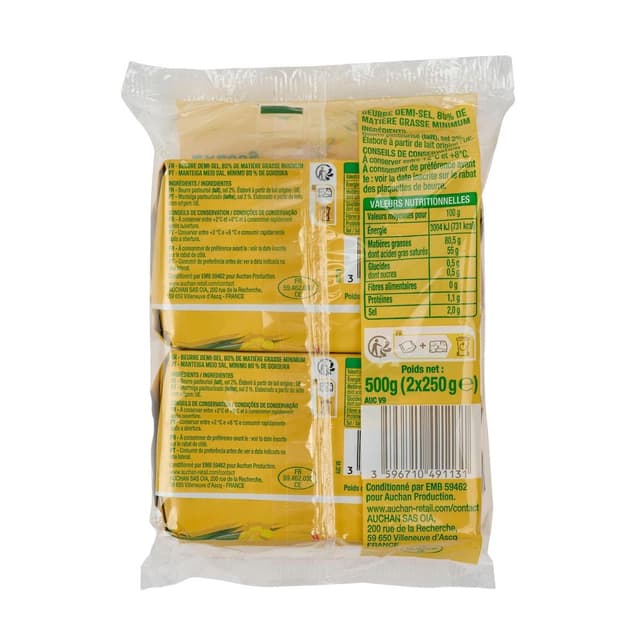 3596710491131 - Auchan - Beurre demi-sel