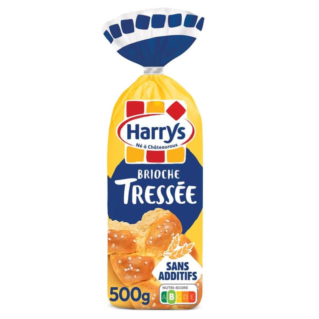 3228857001231 - Harrys - Brioche Tressée Nature au Sucre Perlé Sans Additifs