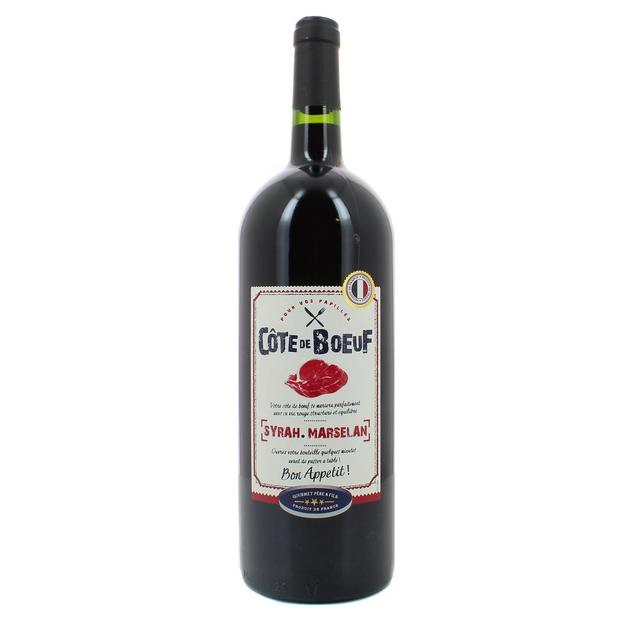 3263280121231 - Vin de pays d'Oc rouge IGP - Côte de Boeuf cépage Syrah - Marselan
