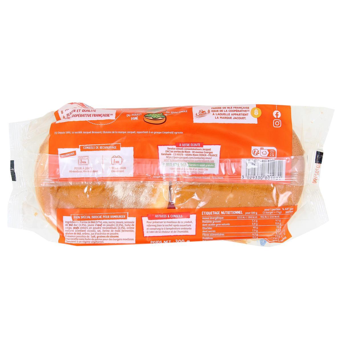 3029330801931 - Jacquet - Pain Burger Brioché Géant