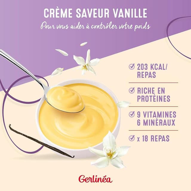 3175680903631 - Gerlinéa - Repas minceur Crème saveur vanille -45% de sucres en moins