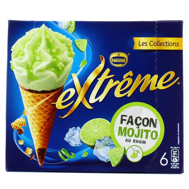 7613036834131 - Extrême - 6 cônes glacés façon Mojito au rhum 6x100ml