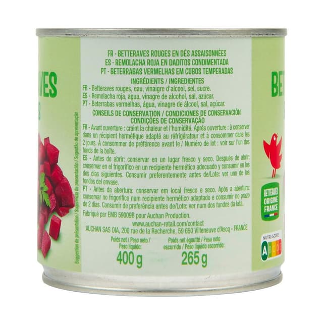 3596710545131 - Auchan - Betteraves en dés