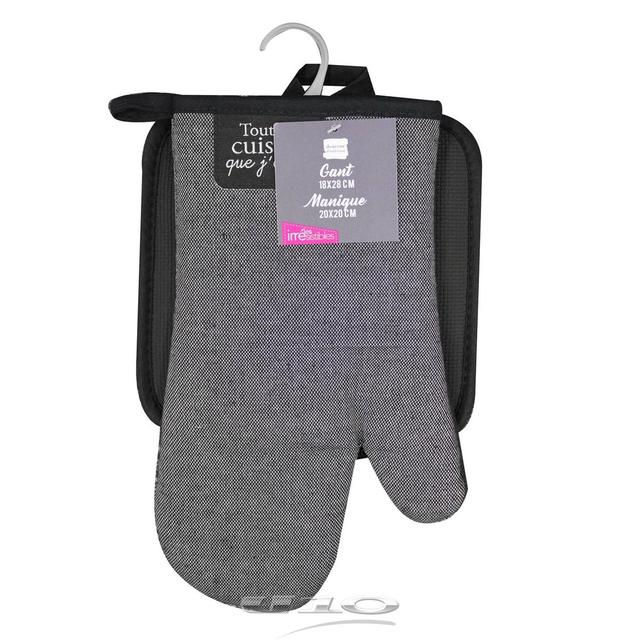 3574387566031 - Douceur D Interieur - Gant + manique Harold Gris
