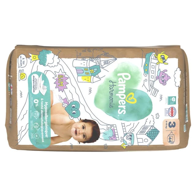 8006530287531 - Pampers Harmonie - Couches Harmonie Hypoallergénique 6-10 kg - Taille 3