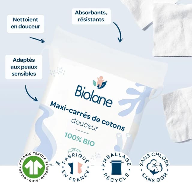 3286010088031 - Biolane - Maxi carre coton