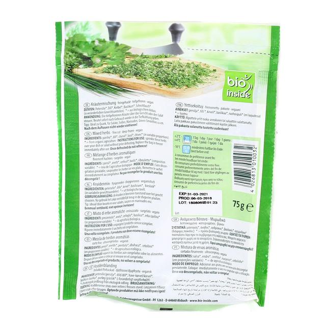 4026813010032 - Bio Inside - Herbes mêlées Bio- Persil, Aneth, cerfeuil, basilic, ciboulette