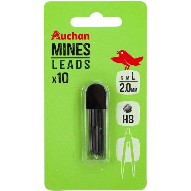 3245676302332 - Auchan - Lot de 10 mines HB pour compas