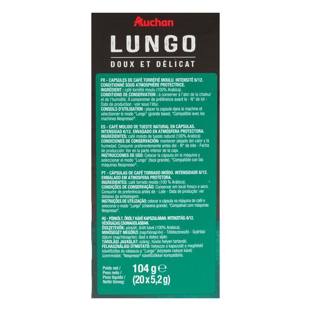 3245678093832 - Auchan - Capsules de café lungo