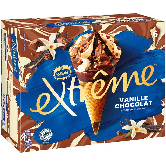 3274664264932 - Extrême - Cônes vanille chocolat pépite de nougatine