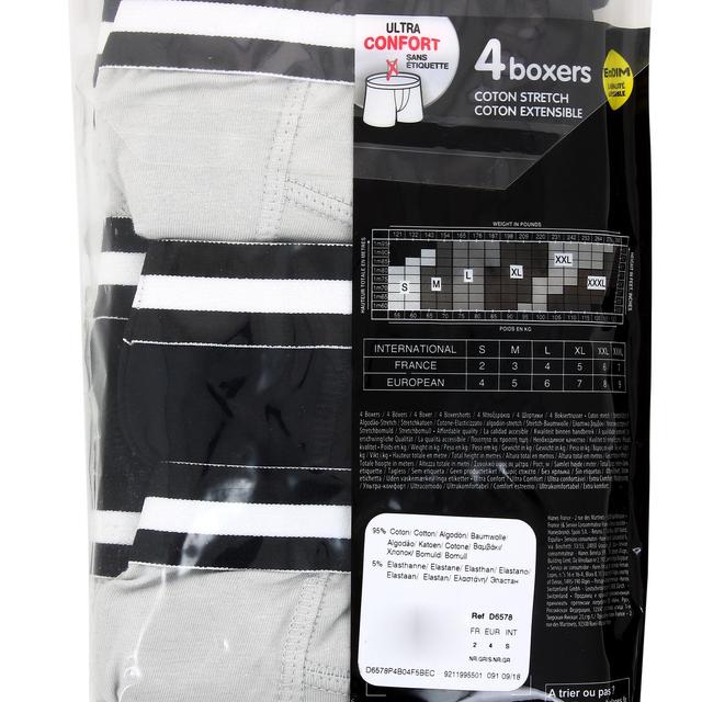 3610860656032 - Dim - Lot de 4 boxers Noirs/Gris Ecodim