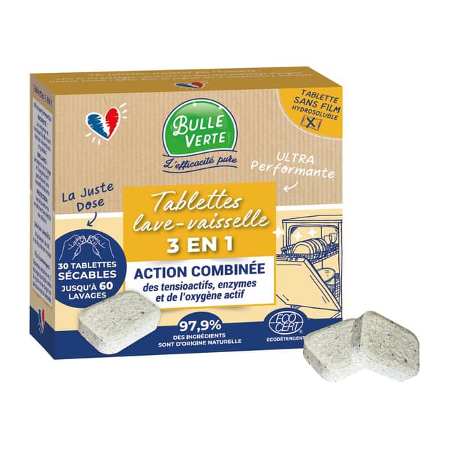 3700147206132 - Bulle Verte - Tablette Lave Vaisselle 3 en 1 Ecocert