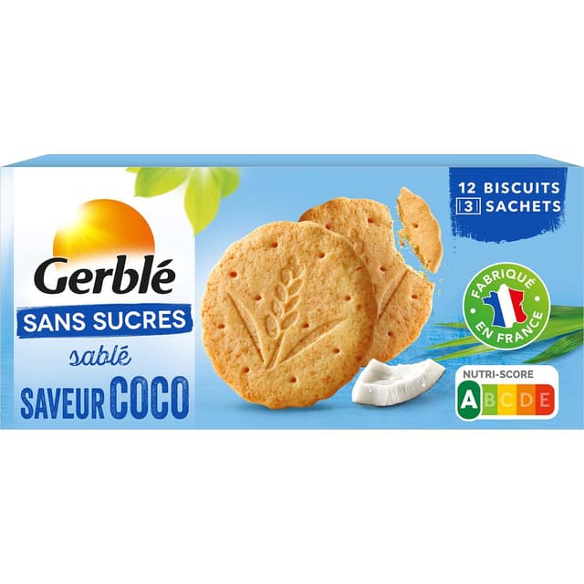 3175681116832 - Gerblé Sans Sucres - 12 Biscuits saveur coco sans sucres