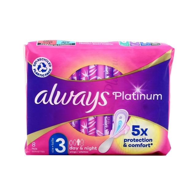 8001090899132 - Always - Serviettes Avec Ailettes Platinum Secure Night (Taille 3)