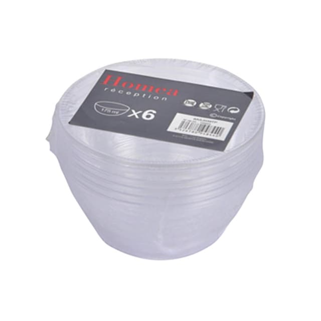 3574380659532 - Homea - Bols en plastique reutilisable 350ml transparent