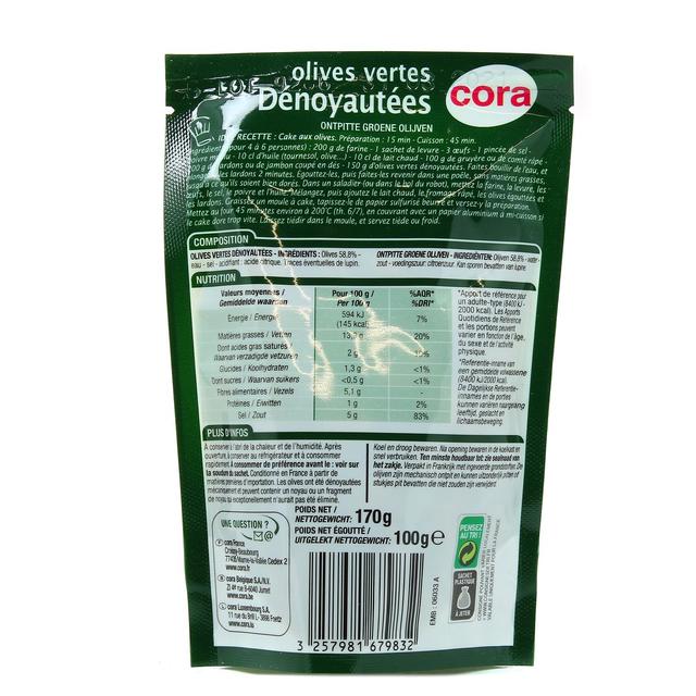3257981679832 - Cora - Olives Vertes Dénoyautées
