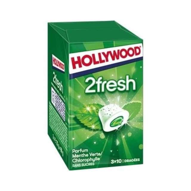 7622210600233 - Hollywood - Chewing-gum Menthe Verte Chlorophylle 