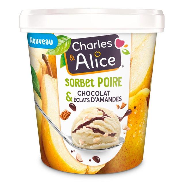 3297760082033 - Charles et Alice - Sorbet poire chocolat éclats d'amandes
