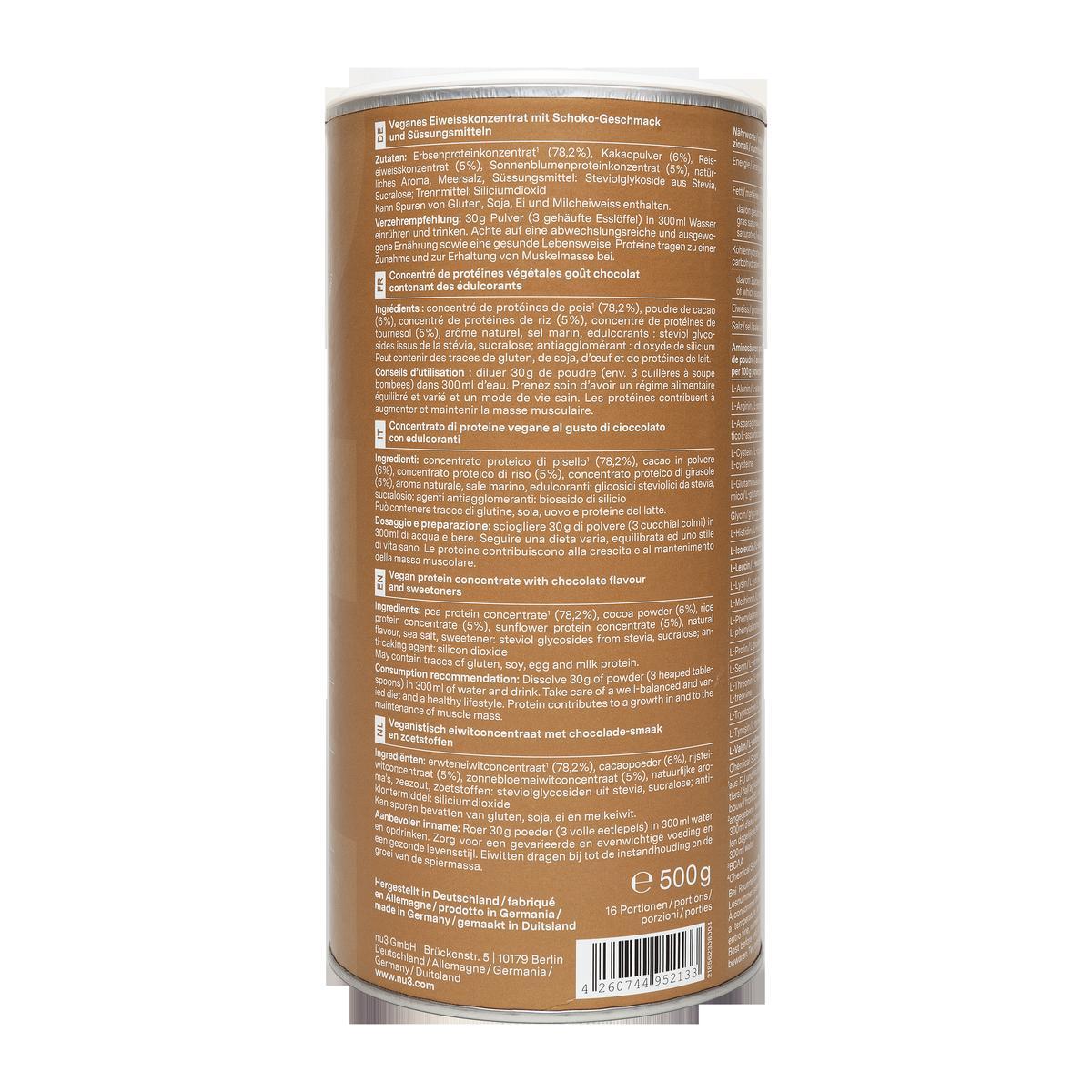 4260744952133 - NU3 - Protéine Végétale en poudre saveur Chocolat- Vegan Protein 3K