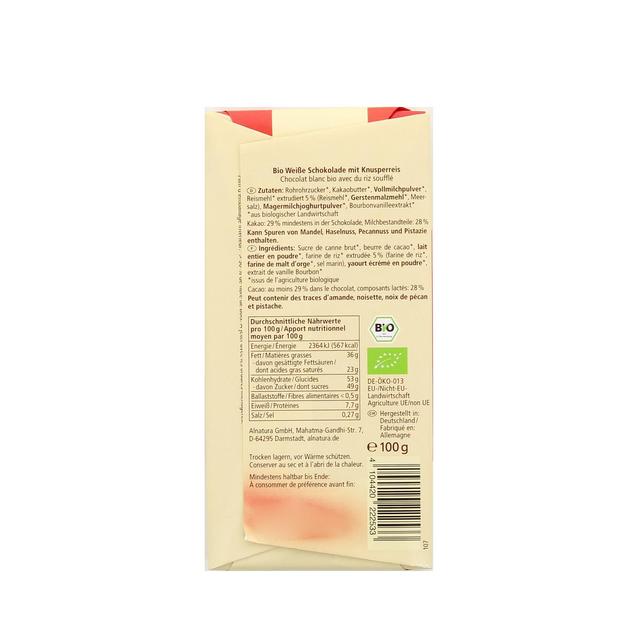 4104420222533 - Alnatura - Chocolat Blanc Croustillant Bio 