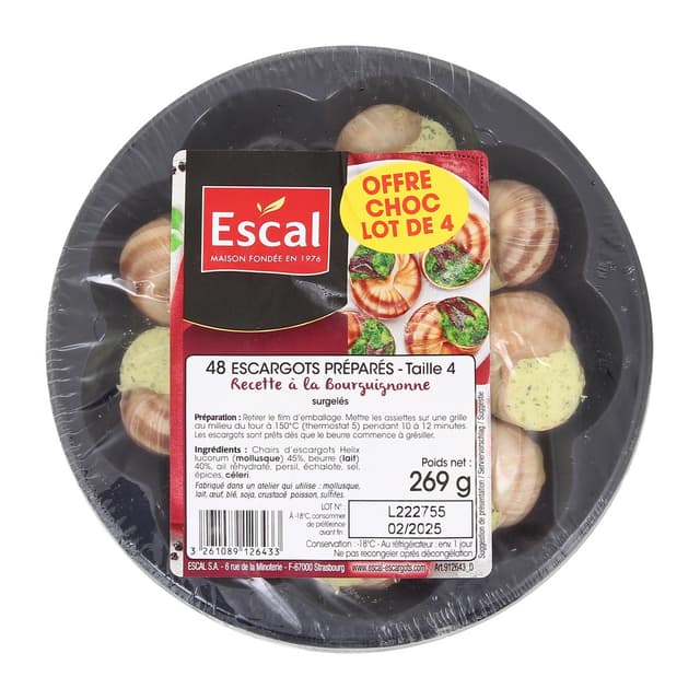 3261089126433 - Escal - Escargots recette à la Bourguignone - Taille 4