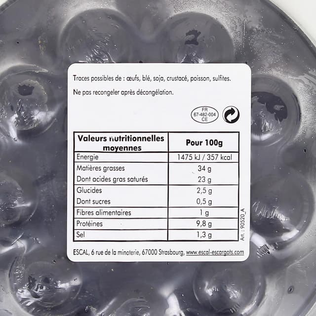 3261089126433 - Escal - Escargots recette à la Bourguignone - Taille 4