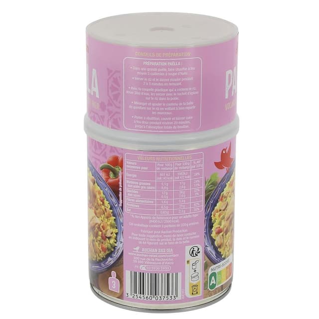 3254560037533 - Auchan - Paëlla volaille et fruits de mer
