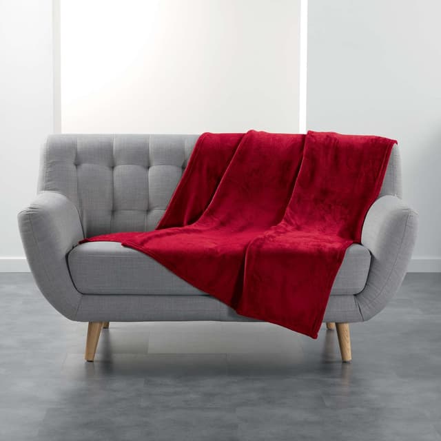 3574386087933 - Douceur D Interieur - Plaid Flanou Rouge Carmin
