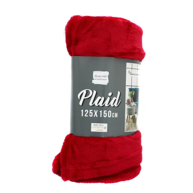 3574386087933 - Douceur D Interieur - Plaid Flanou Rouge Carmin