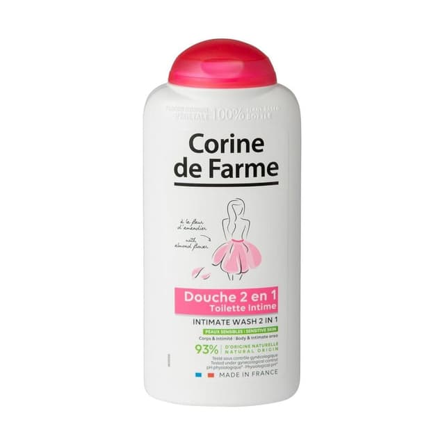 3468080408333 - Corine de Farme - Gel douche corps et intimité 2en1 à l'extrait de fleur d'amandier