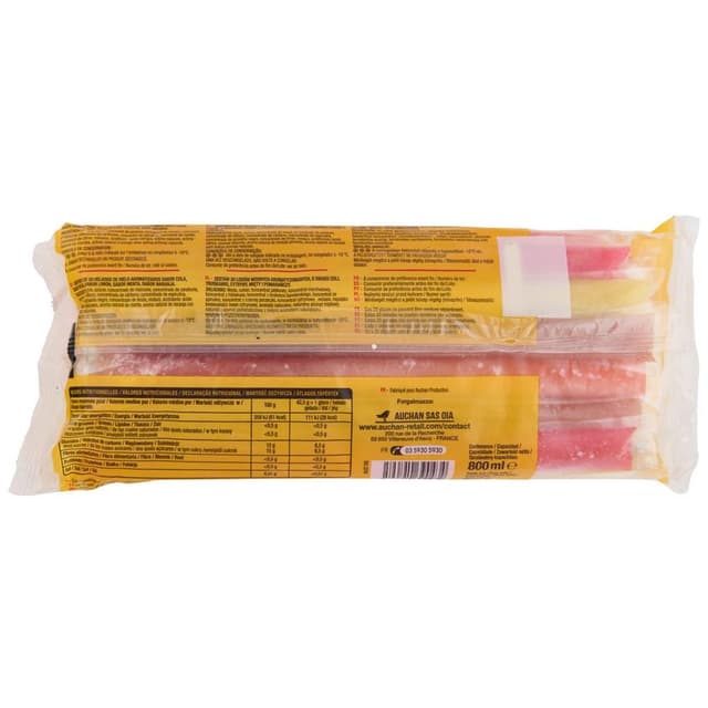 3596710390434 - Auchan - Bâtonnets de glace à l'eau fruité