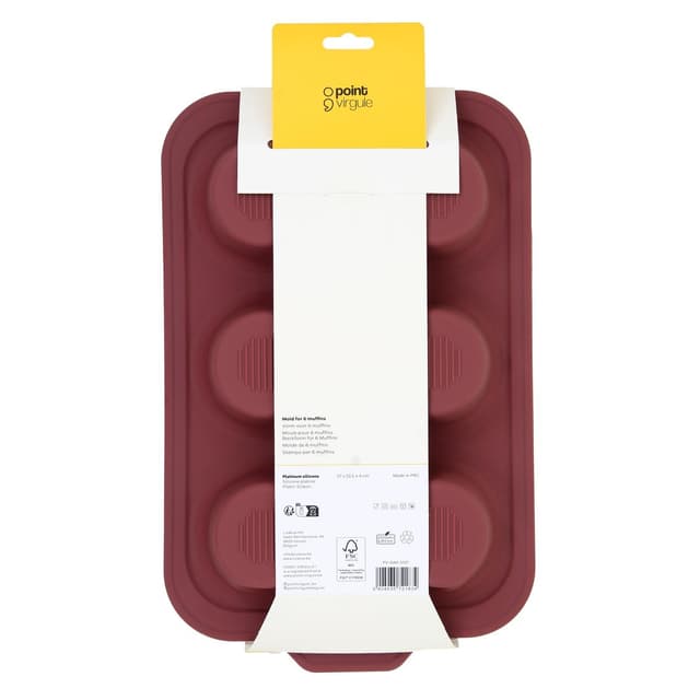 5404035721834 - Point virgule - Moule pour 6 muffins Vintage Maroon 