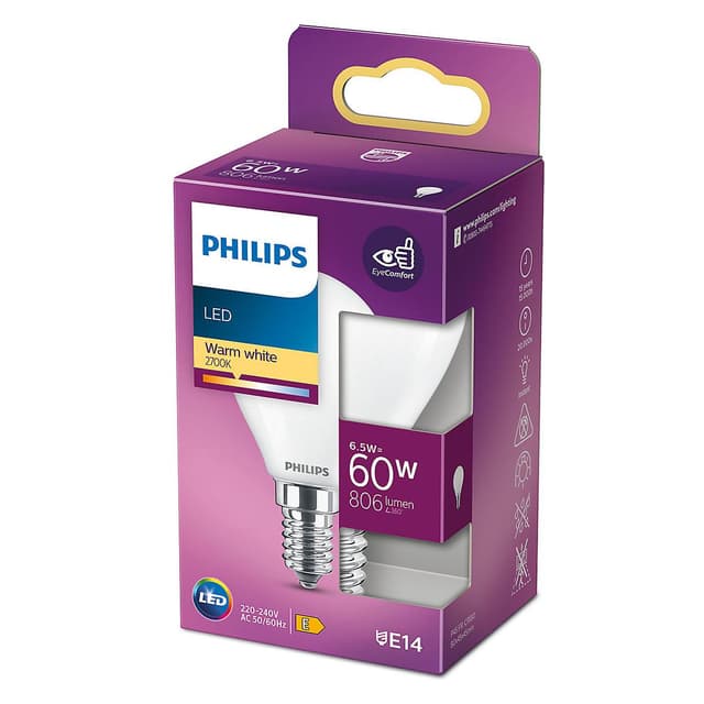 8718699762834 - Philips - Ampoule E14 - 6,5W Blanc Chaud dépolie