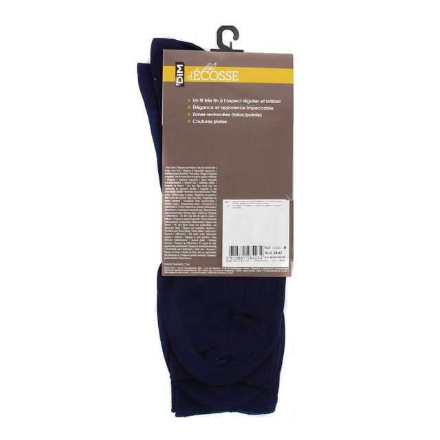 3610861284234 - Dim - 2 paires de mi-Chaussettes fil d'écosse Bleues