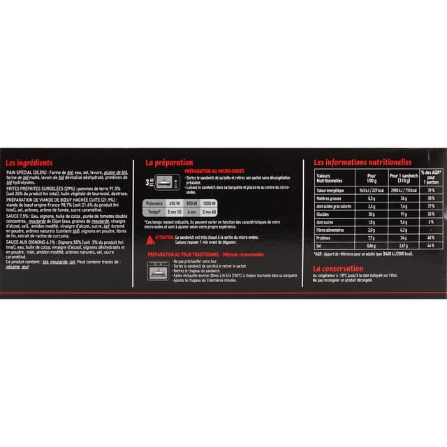 3181232534734 - Charal - Sandwich Americain Frites