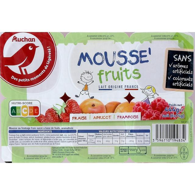 3596710194834 - Auchan - Mousse de fromage frais aux fruits