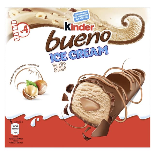 8711327345034 - Kinder - 4 Barres glacées Bueno 4x180ml